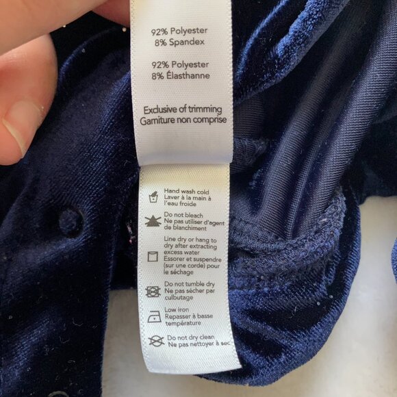 George Baby Toddler Velvet 1-Piece Romper 12-18M | Navy Sparkle Special EUC - Picture 6 of 16